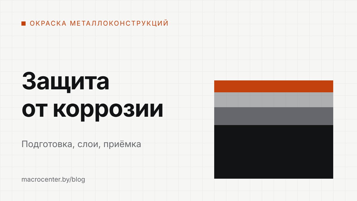 Антикоррозионная защита металлоконструкций: подготовка, система покрытия, приёмка